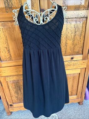 Sam & Max Black Textured Bodice Mini Dress